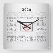 Benutzerdefiniertes verschwommenes graues Logo für Quadratische Wanduhr (Vorderseite)