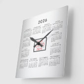 Benutzerdefiniertes verschwommenes graues Logo für Quadratische Wanduhr (Winkel)