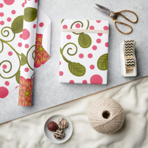 Benutzerdefiniertes verspieltes rosa Blumen- und T Geschenkpapier