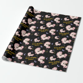 Benutzerdefiniertes verspieltes rosa Einhorn Mädch Geschenkpapier
