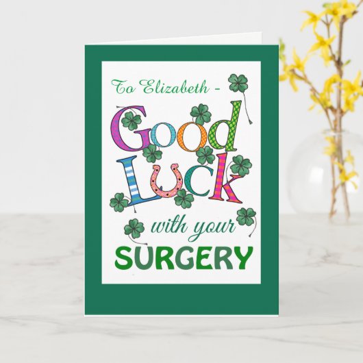 Benutzerdefiniertes Viel Glück-Operation Vierblatt Karte (Gelbe Blume)