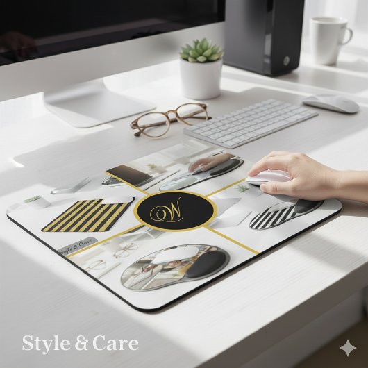 Benutzerdefiniertes Vier-Foto-Monogramm-Design Per Mousepad