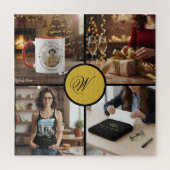 Benutzerdefiniertes Vier-Foto-Monogramm-Design Per Puzzle (Vertikal)