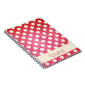 Benutzerdefiniertes Vintag Red Off White Polka Dot Notizblock (Rechte Seite)
