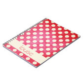 Benutzerdefiniertes Vintag Red Off White Polka Dot Notizblock (Linke Seite)