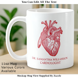 Benutzerdefiniertes Vintage Anatomisches Herz mit  Kaffeetasse