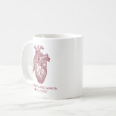 Benutzerdefiniertes Vintage Anatomisches Herz mit Kaffeetasse (Vorderseite Links)