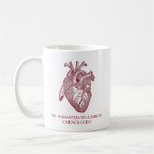 Benutzerdefiniertes Vintage Anatomisches Herz mit Kaffeetasse (Links)