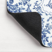 Benutzerdefiniertes Vintage-Blumenmuster Navyblau Mousepad (Ecke)