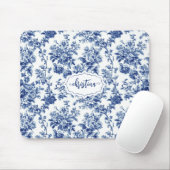Benutzerdefiniertes Vintage-Blumenmuster Navyblau Mousepad (Mit Mouse)