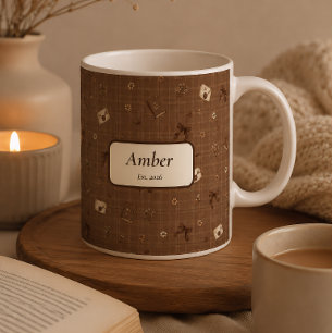 Benutzerdefiniertes Vintage-Cozy-Book-Reader-Ribbo Kaffeetasse