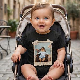 Benutzerdefiniertes Vintage-Foto-Geburtstags-Shirt Baby T-shirt