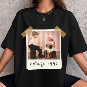 Benutzerdefiniertes Vintage-Foto und Jahr Geburtst T-Shirt
