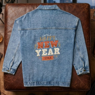 Benutzerdefiniertes Vintage Frohes Silvester Desig Jeansjacke
