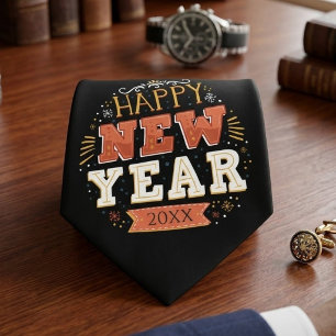 Benutzerdefiniertes Vintage-Frohes-Silvester-Desig Krawatte