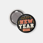 Benutzerdefiniertes Vintage-Frohes-Silvester-Desig Magnet (Vorderseite/Rückseite)