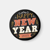 Benutzerdefiniertes Vintage-Frohes-Silvester-Desig Magnet (Vorne)