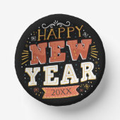 Benutzerdefiniertes Vintage Frohes Silvester Desig Pappteller (Vorderseite)