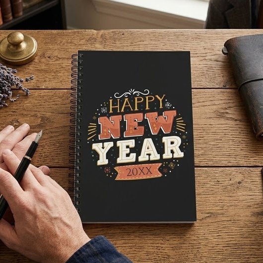 Benutzerdefiniertes Vintage-Frohes-Silvester-Desig Planer