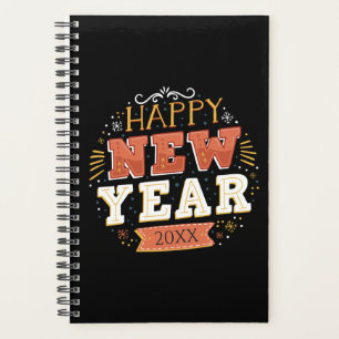 Benutzerdefiniertes Vintage-Frohes-Silvester-Desig Planer