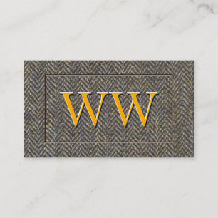 Benutzerdefiniertes Vintage-Herringbone-Tweed und Visitenkarte