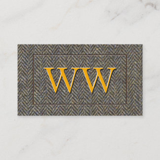 Benutzerdefiniertes Vintage-Herringbone-Tweed und Visitenkarte