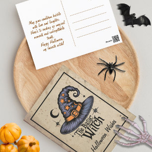 Benutzerdefiniertes Vintage-Schwarz-Orange-Hallowe Postkarte