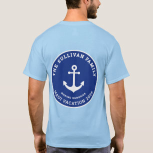 Benutzerdefiniertes Vintage-Yachtclub-Anker-Famili T-Shirt