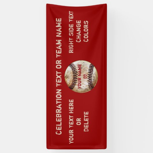Benutzerdefiniertes Vintages Baseball-Banner, Text Banner (Vertikal)