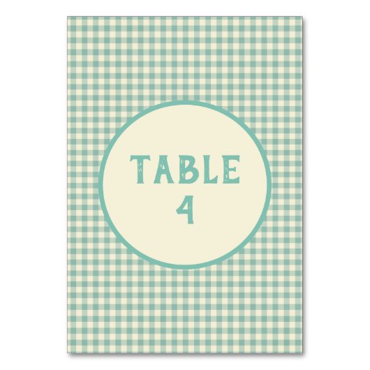 Benutzerdefiniertes Vintages blaues Prüfplatinenmu Tischnummer (Vorderseite)