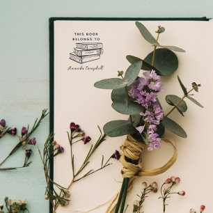 Benutzerdefiniertes Vintages Buch aus der Biblioth Gummistempel