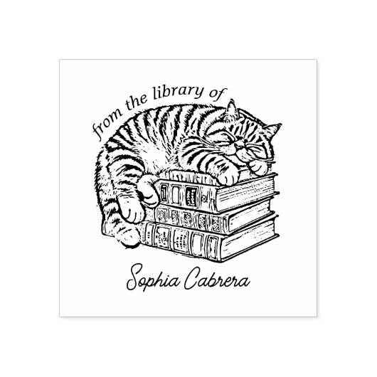 Benutzerdefiniertes Vintages Cat-Buchzeichen Gummistempel (Prägung)