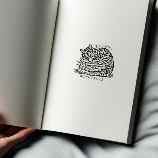 Benutzerdefiniertes Vintages Cat-Buchzeichen Gummistempel