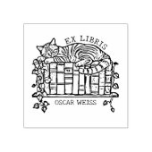 Benutzerdefiniertes Vintages Cat Sleeping-Buchzeic Gummistempel (Prägung)