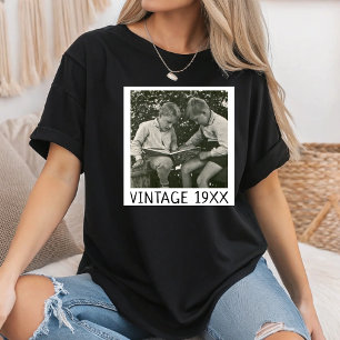 Benutzerdefiniertes Vintages Foto Text Nostalgisch T-Shirt