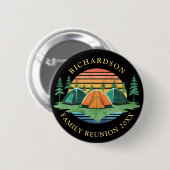 Benutzerdefiniertes Vintages Sunset Camping Family Button (Vorne & Hinten)