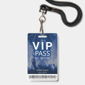 Benutzerdefiniertes VIP All Access Blue Abzeichen  Ausweis (Front with Lanyard)