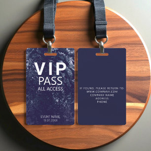 Benutzerdefiniertes VIP All Access Event Blue Abze Ausweis