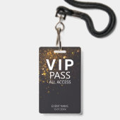 Benutzerdefiniertes VIP All Access Event Bokeh Gli Ausweis (Vorderseite mit Lanyard)