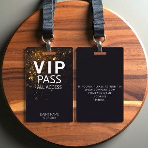 Benutzerdefiniertes VIP All Access Event Glitzer A Ausweis