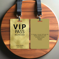 Benutzerdefiniertes VIP All Access Event Gold Foil