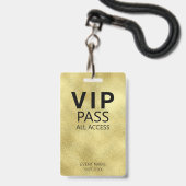 Benutzerdefiniertes VIP All Access Event Gold Foil Ausweis (Vorderseite mit Schlüsselband)