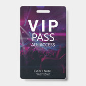 Benutzerdefiniertes VIP All Access Event Konzert L Ausweis (Vorderseite)