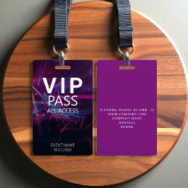 Benutzerdefiniertes VIP All Access Event Konzert L Ausweis