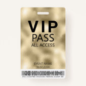 Benutzerdefiniertes VIP All Access Gold Foil Abzei Ausweis (Vorderseite)
