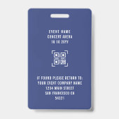 Benutzerdefiniertes VIP-Konzert All Access Pass QR Ausweis (Rückseite)