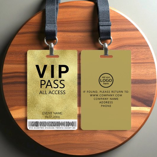 Benutzerdefiniertes VIP-Logo für den gesamten Zugr Ausweis