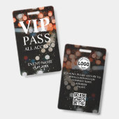 Benutzerdefiniertes VIP-QR-Code-Event bokeh Ausweis (Vorder- & Rückseite)