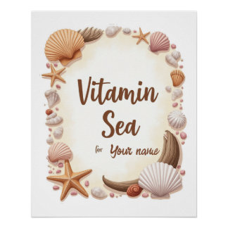 Benutzerdefiniertes „Vitamin Sea“-Zitat mit Namen Poster