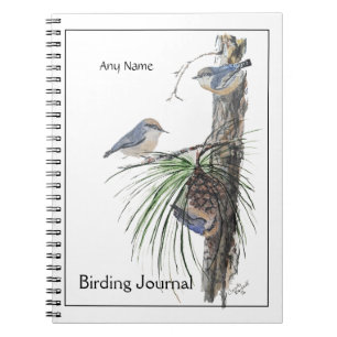 Benutzerdefiniertes Vogel-Tagebuch Wasserfarbe Kle Notizblock